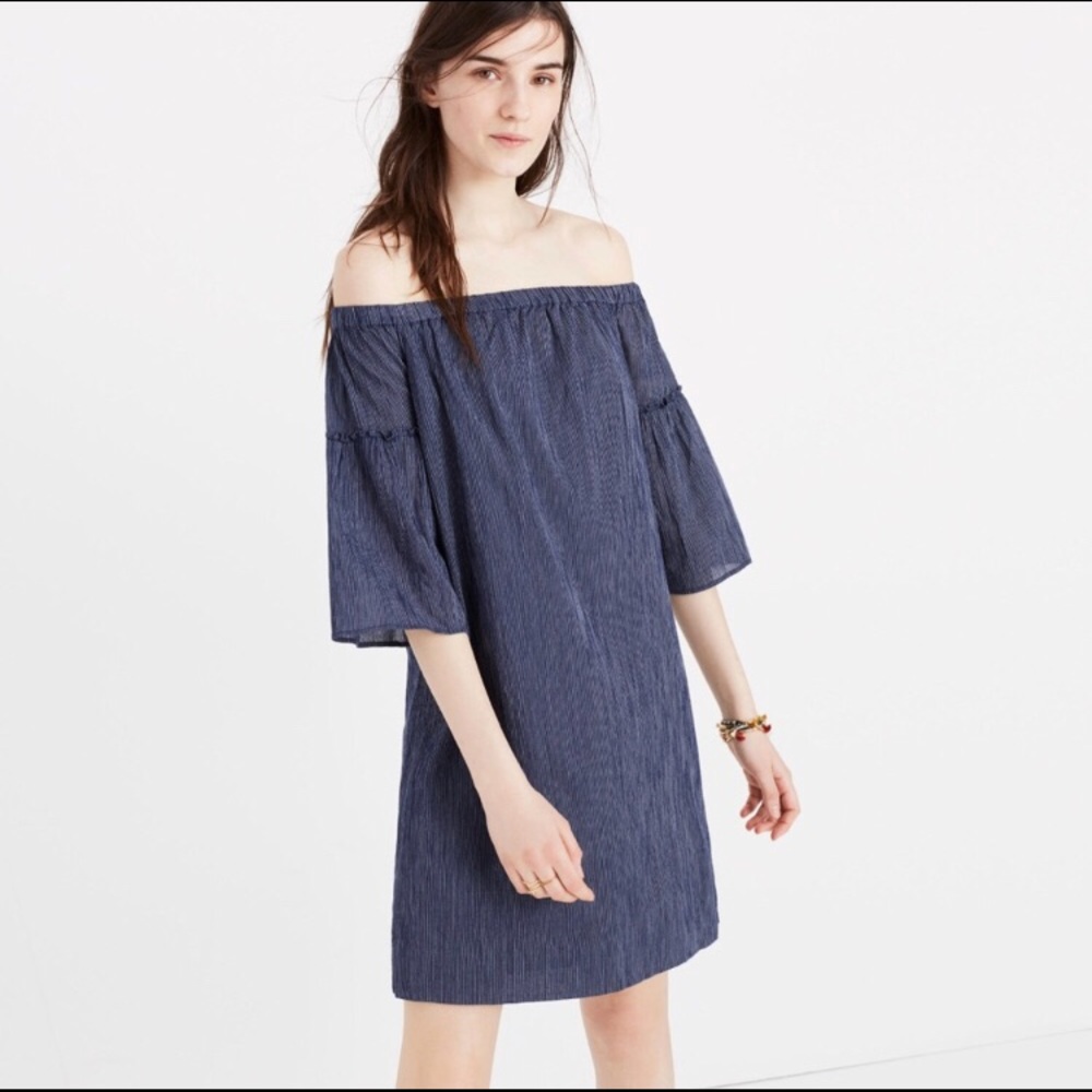 Madewell - Off the shoulder bell sleeve dress